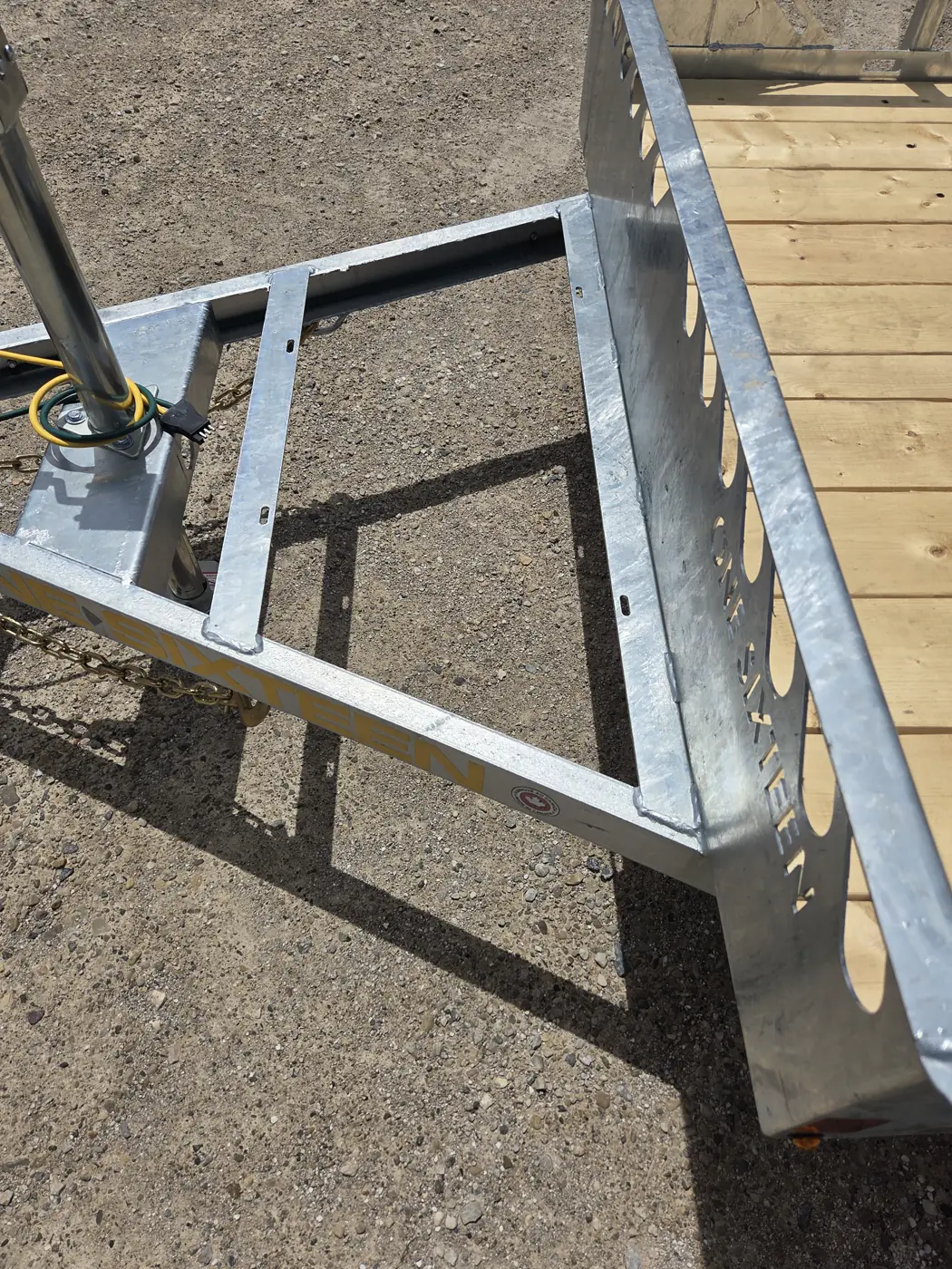 Single Axle Open Rail tongue and front rail detail