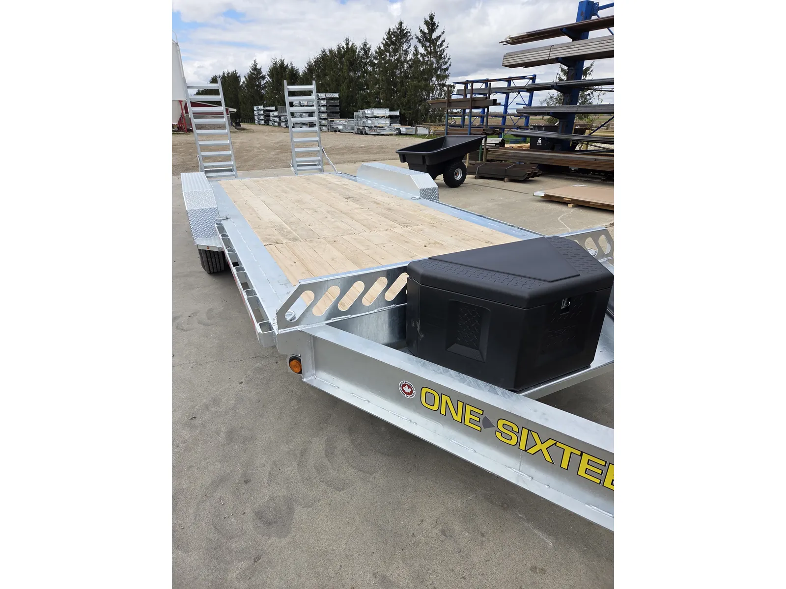 Hardwood deck with front toolbox